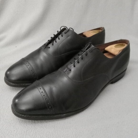 Allen Edmonds BRADY CAP TOE OXFORD Black Leather MEN'S Size 13 + Shoe Trees 7346 - Picture 1 of 16